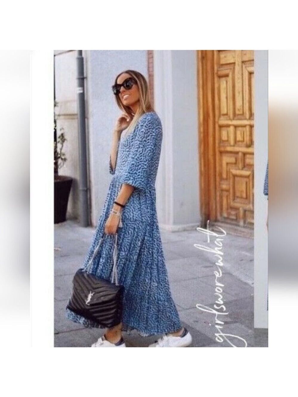 ZARA | Blue Midi Dress 4479/240 Sz SMALL